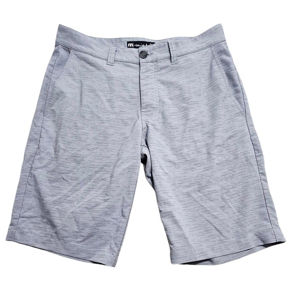 TravisMathew Mens Grey Heathered Performance Golf Shorts Size 30 Stretch Casual